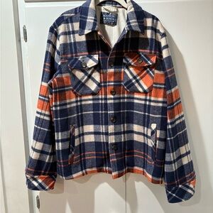 Scotch & Soda Blue and Orange Plaid Coat overshirt M